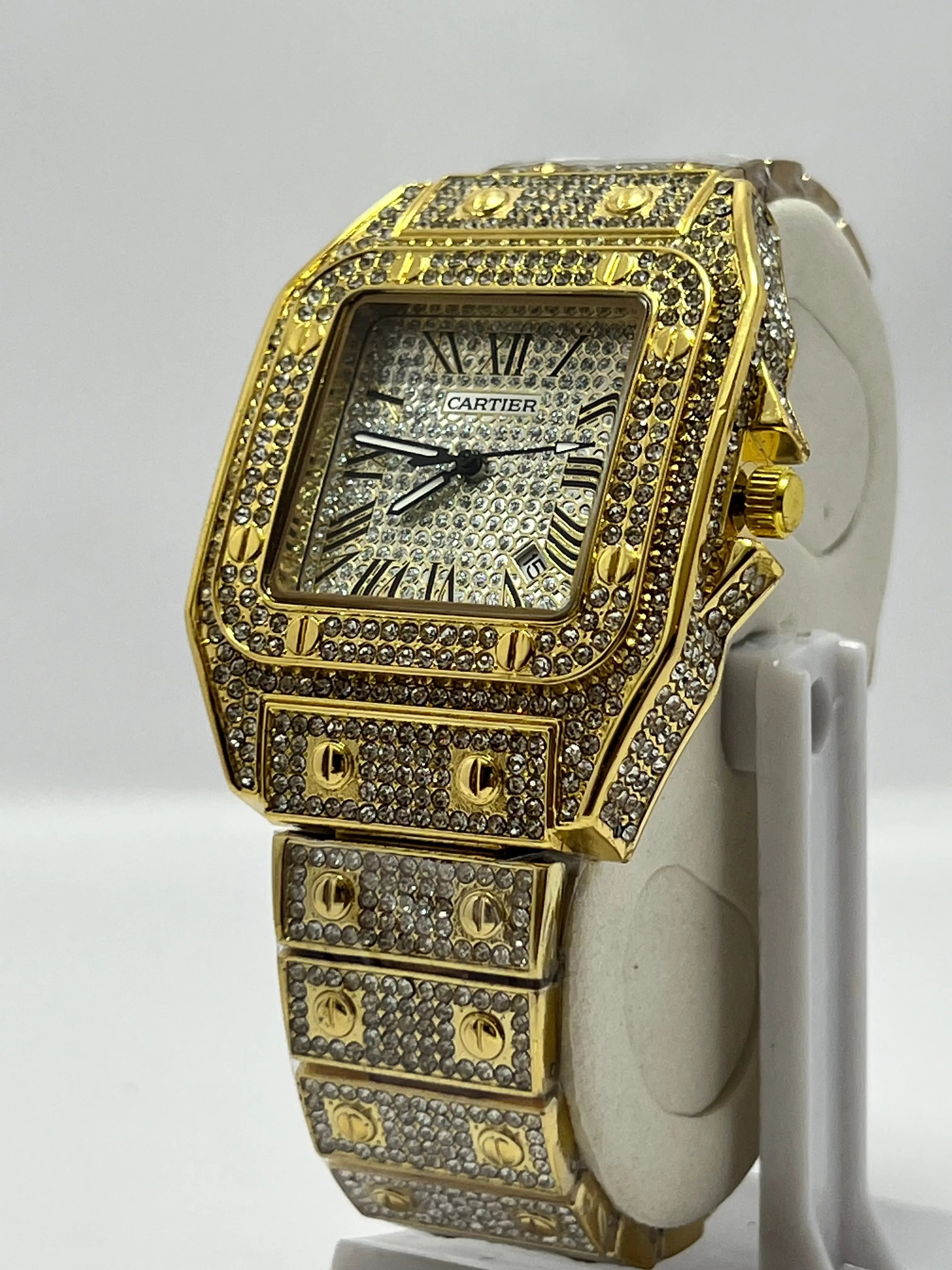 Luxury Cartier-Inspired Diamond Watch – Gold & Silver Editions Free Shipping All Over Pakistan 🇵🇰 Kstylez