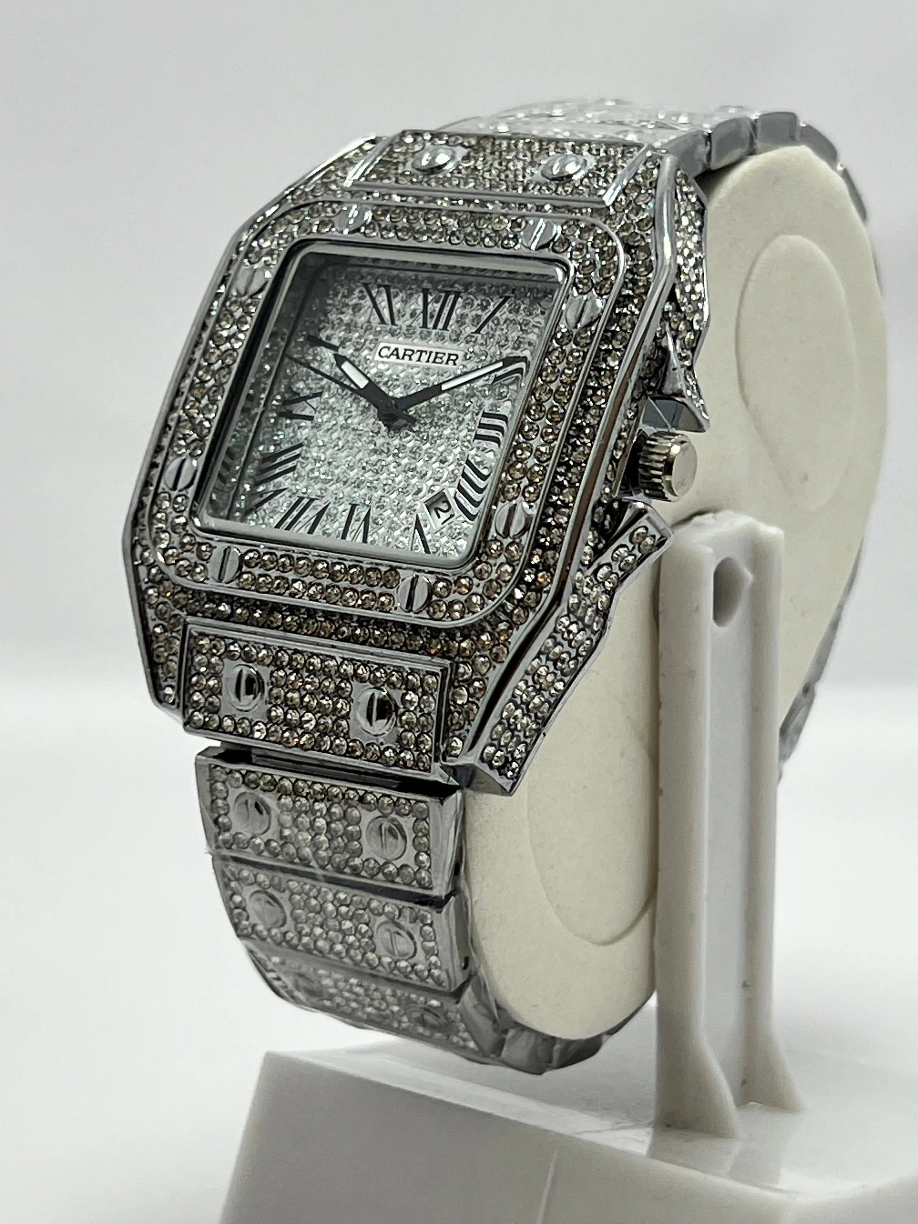 Luxury Cartier-Inspired Diamond Watch – Gold & Silver Editions Free Shipping All Over Pakistan 🇵🇰 Kstylez